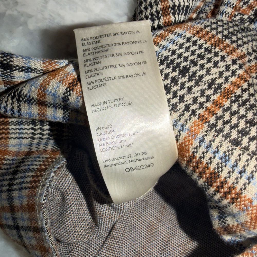Maeve Anthropologie Plaid Wide Leg Pants Brown Motif High Rise Size 4 NEW - Picture 9 of 9